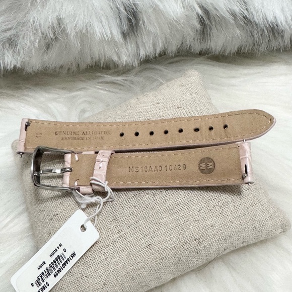 NEW wTags Michele 16MM Alligator Leather Watch Band in Blush - Picture 3 of 7